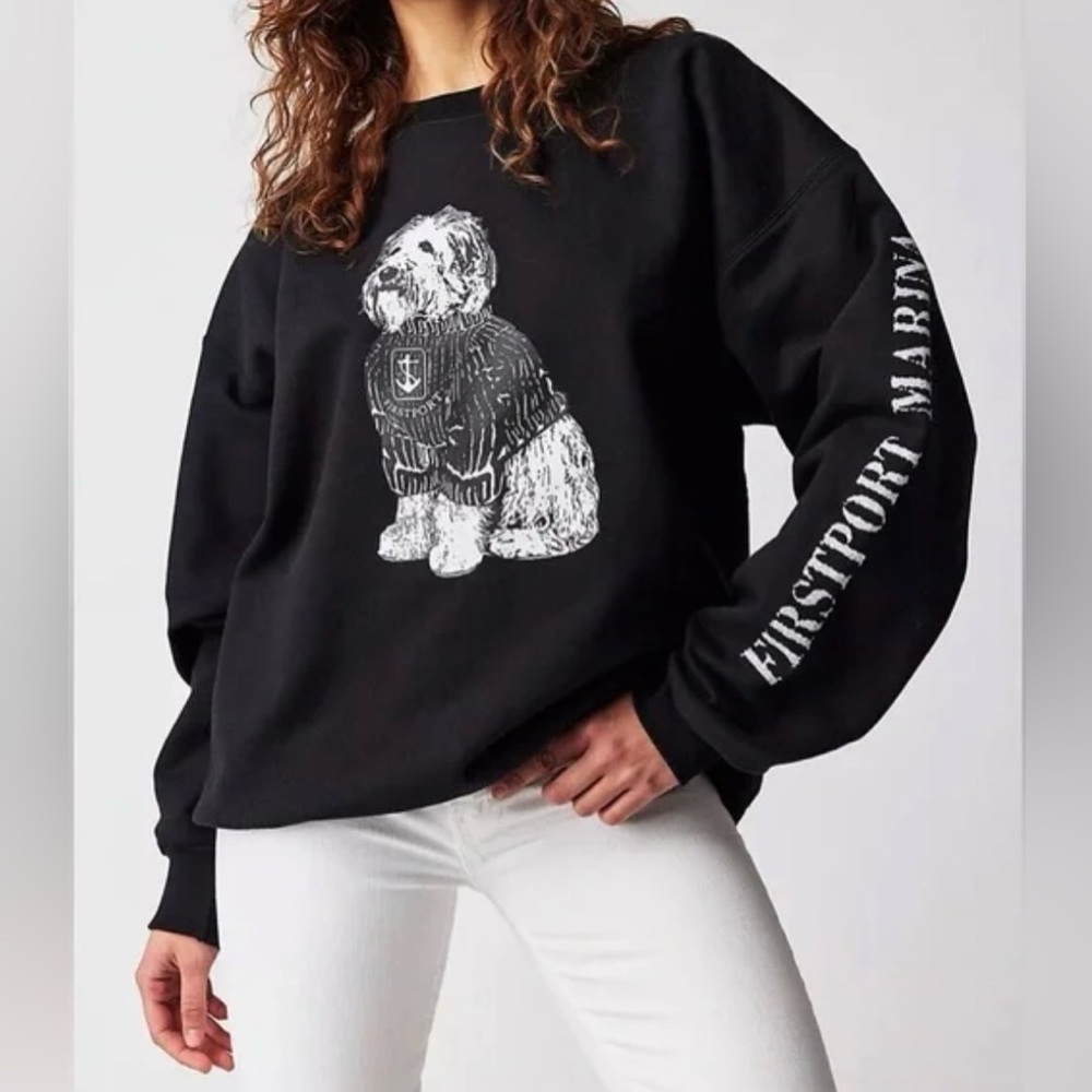 Firstport by Free People Shaggy Dog Print Sweatshirt